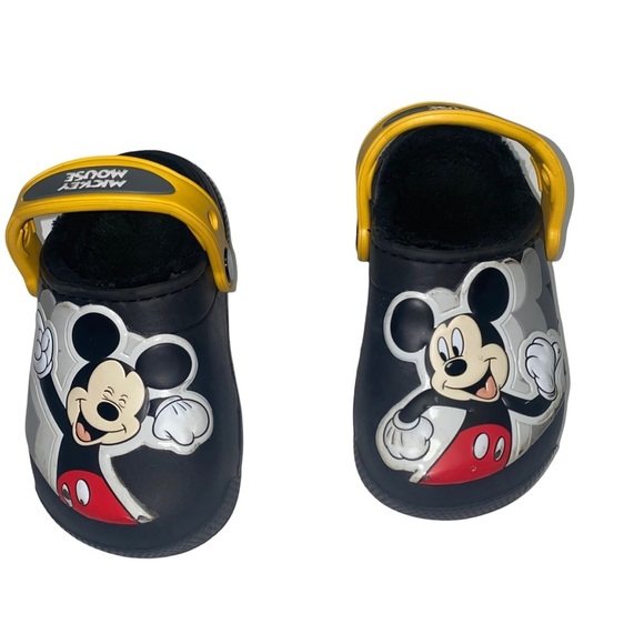 KIDS crocs mickey mouse black clogs children size 8 toddler - Picture 3 of 5